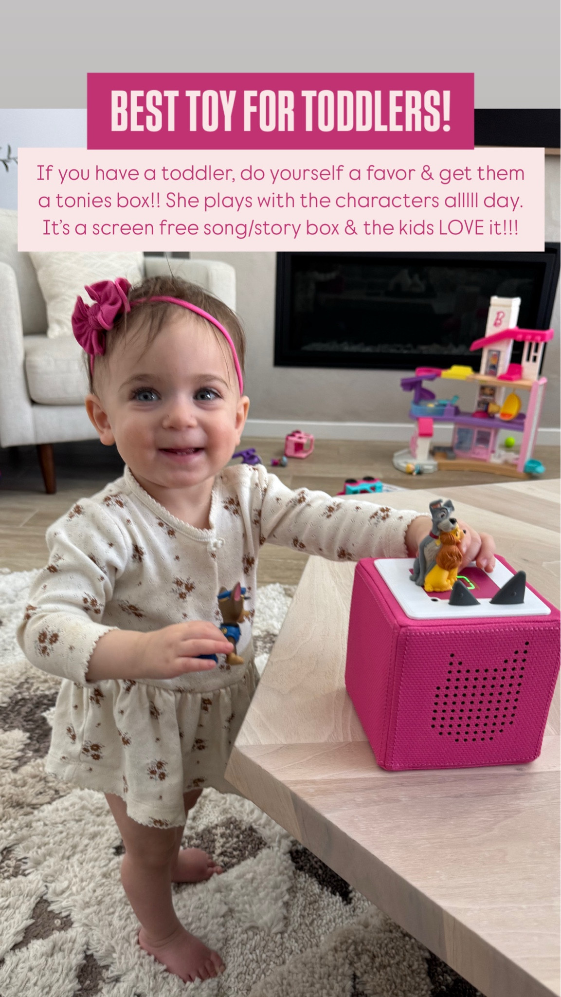 The tonies box is the absolute best toddler kids toy!! It’s a soundbox music machine without any screens. Can’t recommend it enough  

#LTKFindsUnder100 #LTKKids #LTKFindsUnder50