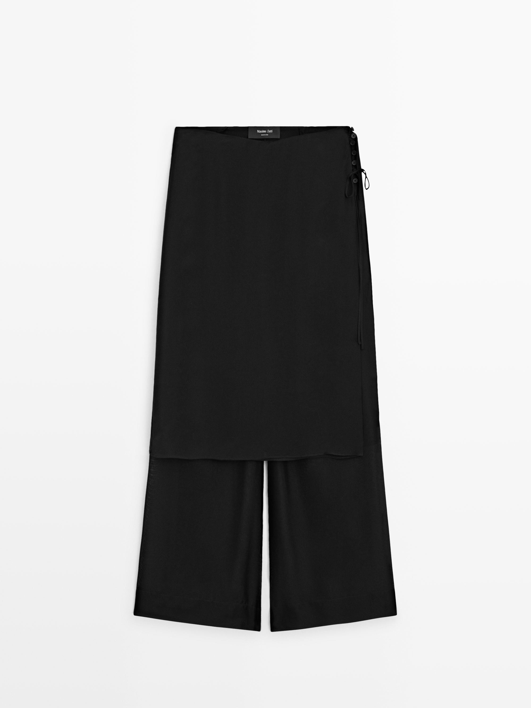 100% silk shorts over pants | Massimo Dutti UK