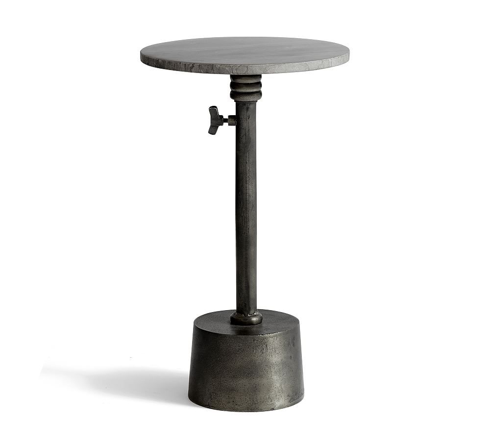 Melvin Round Marble Adjustable Accent Table | Pottery Barn (US)