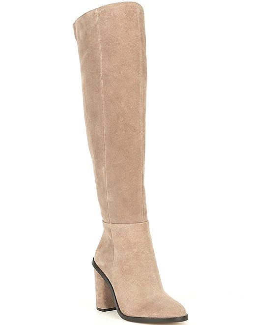 Gianni Bini Barrine Suede Over-the-Knee Block Heel Boots | Dillard's | Dillard's