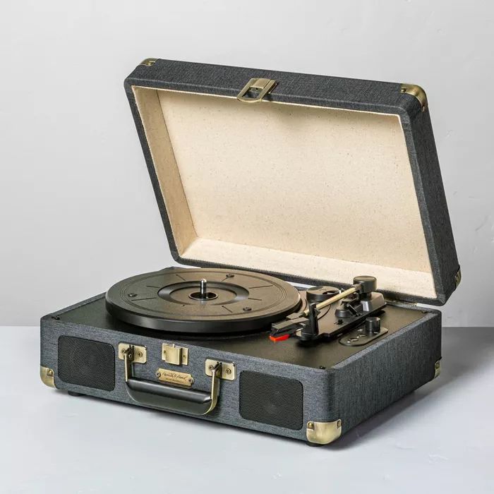 Suitcase Record Player Dark Gray - Hearth & Hand™ with Magnolia | Target
