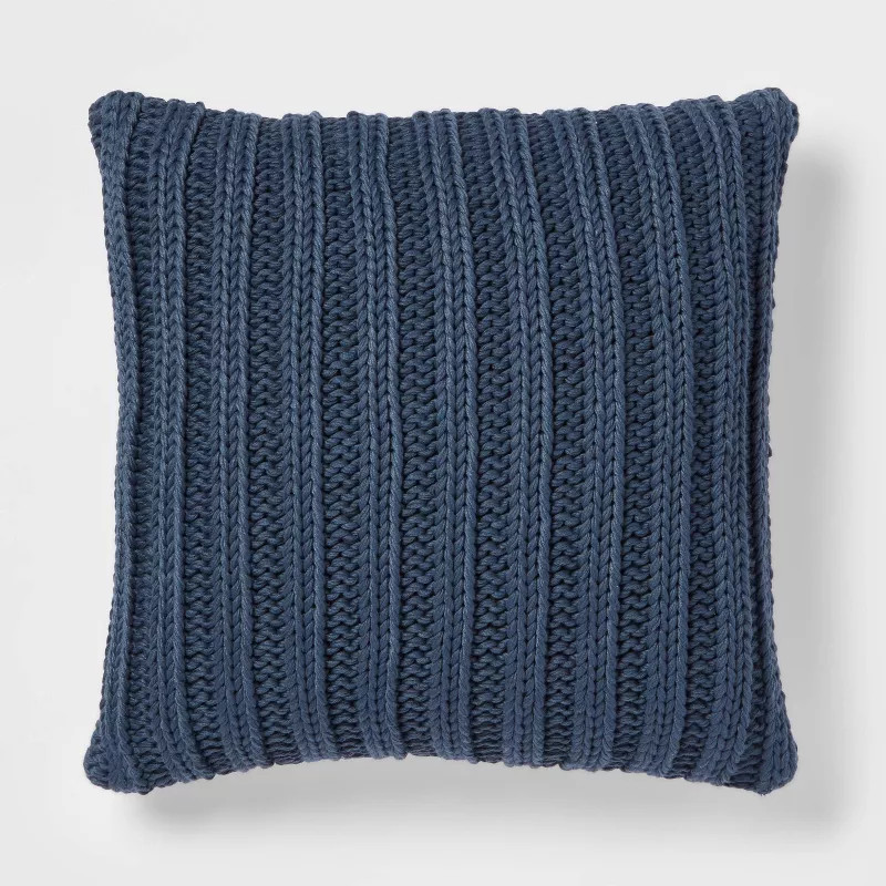 Oversized Chunky Rib Knit with Linen Reverse Throw Pillow - Threshold™ | Target