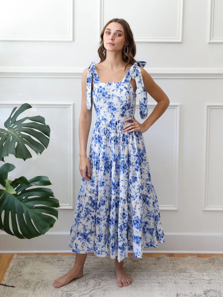 Shop Mille - Daphne Dress in Blue Bouquet | Mille