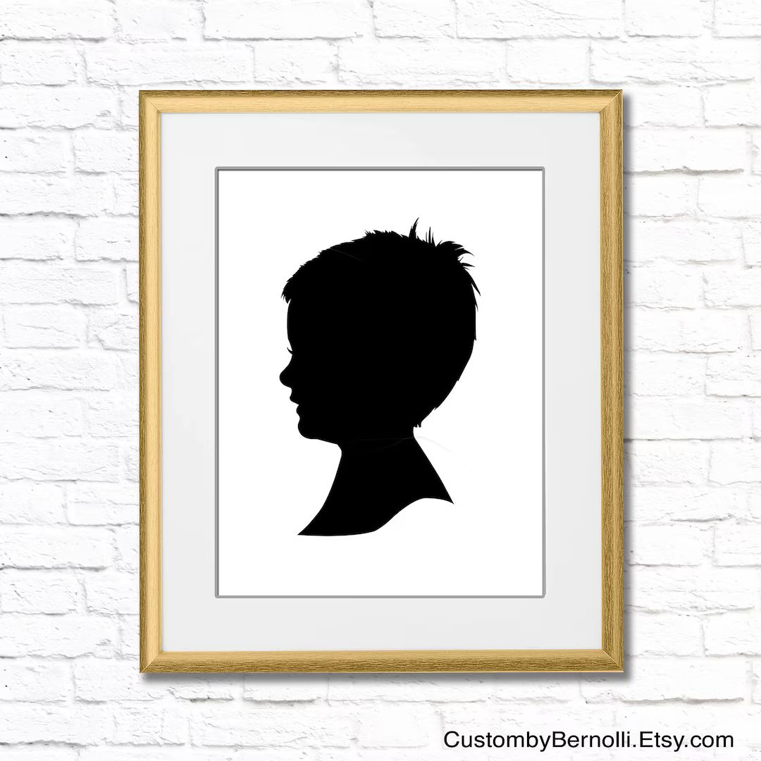 Custom Silhouette Portrait From Photo Child Silhouette Gift - Etsy | Etsy (US)