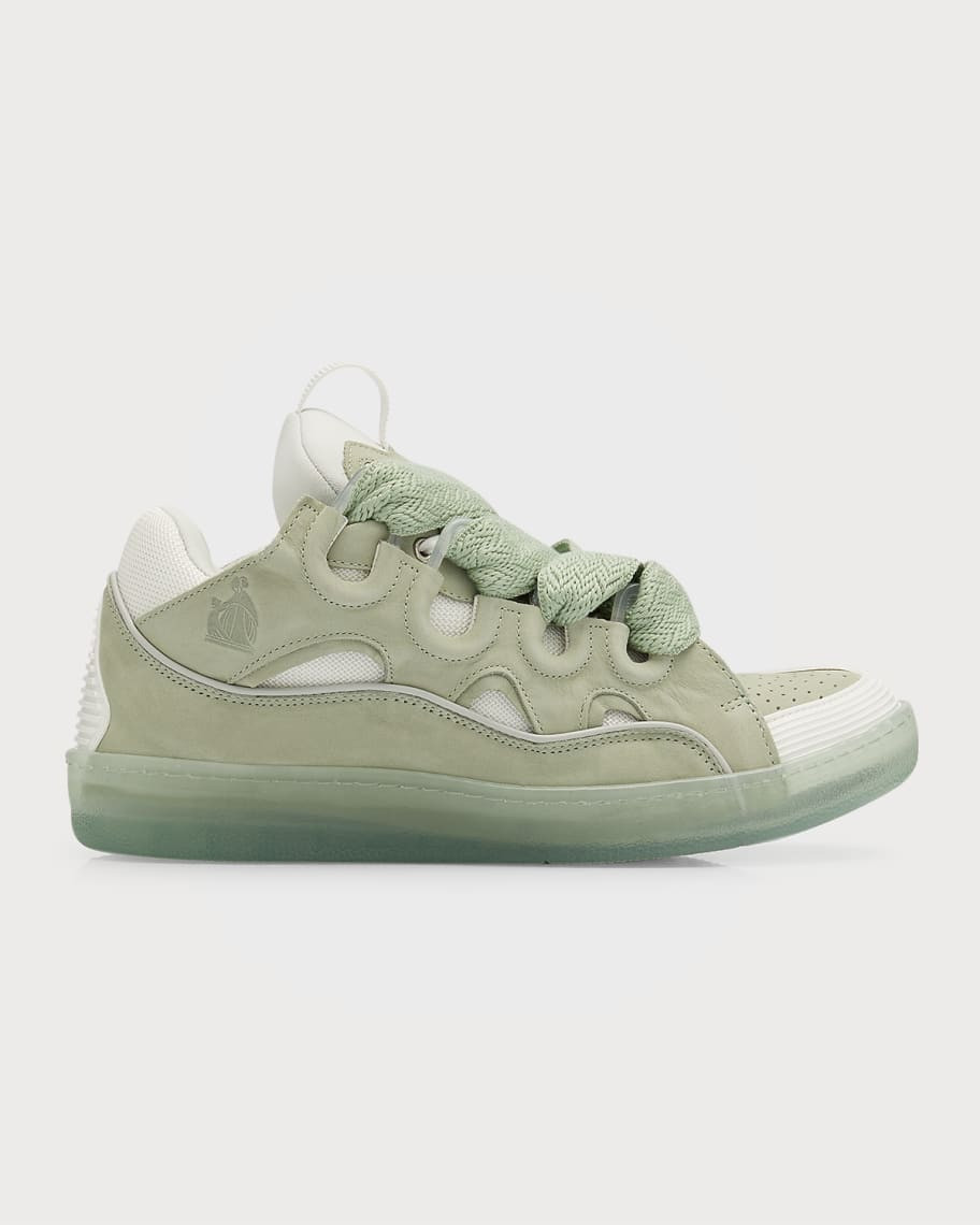 Men's Caged Suede Jumbo-Lace Sneakers | Neiman Marcus