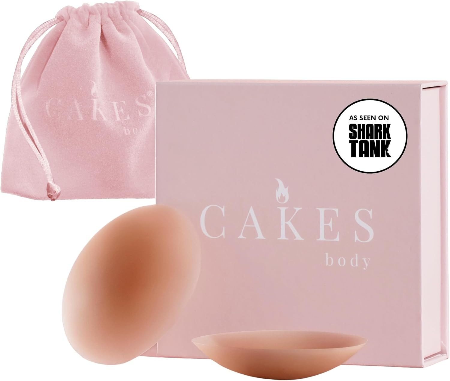 CAKES Body® Non-Adhesive Circle Nipple Covers for Women - Silicone Nipple Covers with Travel Pouch - Reusable No-Stick Design | Amazon (US)