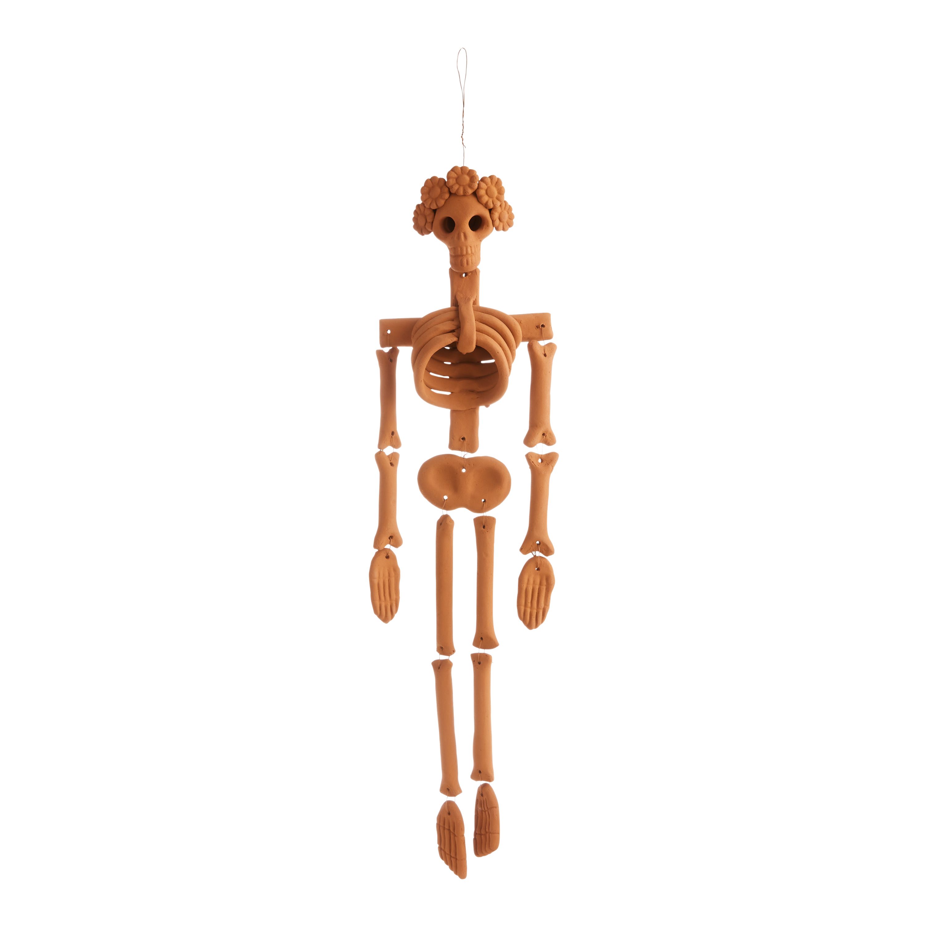 CRAFT Los Muertos Terracotta Female Skeleton Hanging Decor | World Market