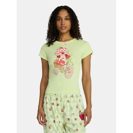 Strawberry Shortcake Women’s Strawberry Bike Cotton Graphic T-Shirt, Sizes XXS-XXL | Walmart (US)