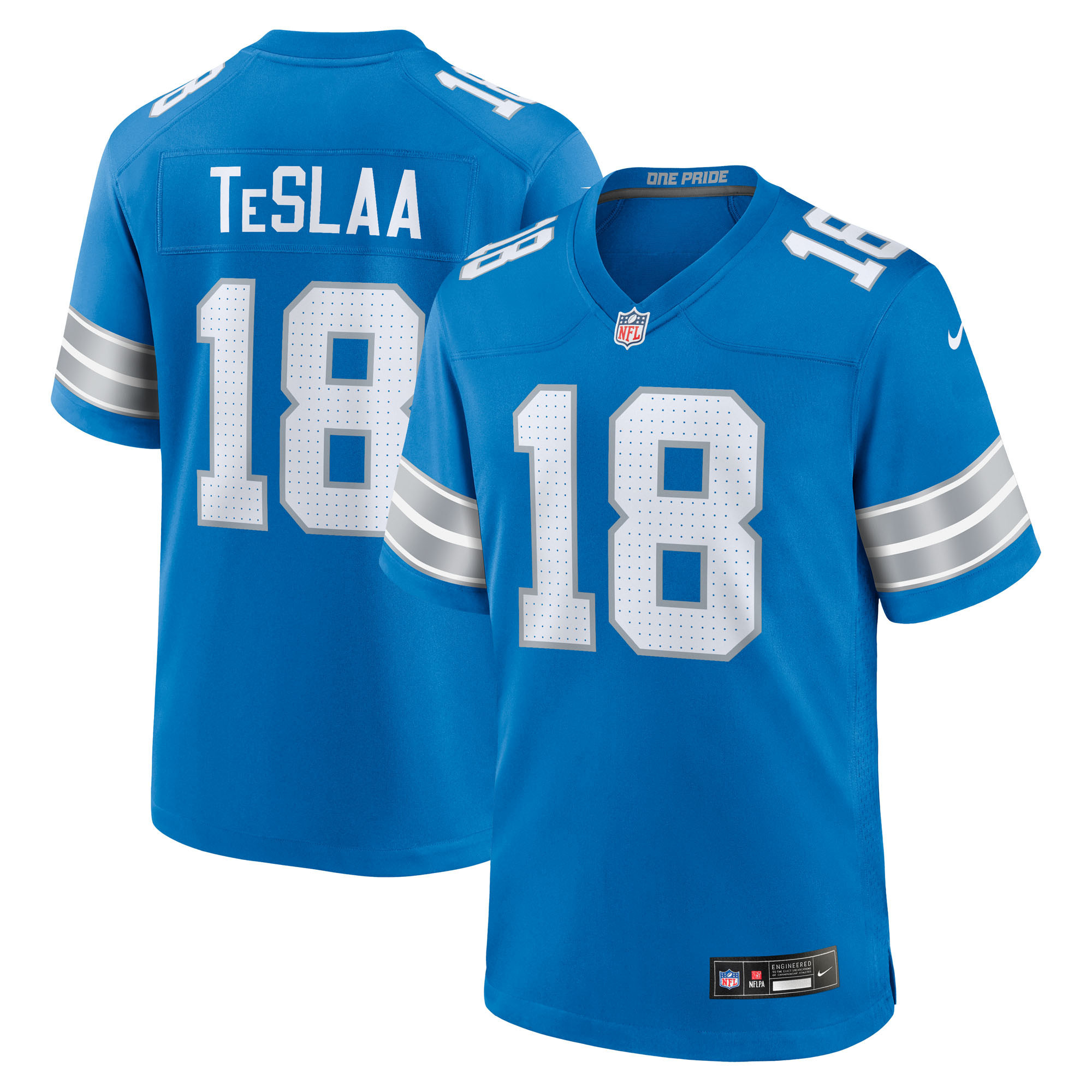Men's Nike Isaac TeSlaa Blue Detroit Lions Game Player Jersey | Fanatics