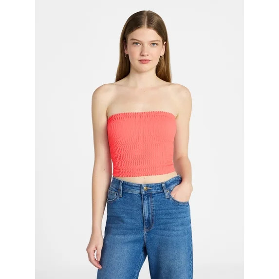 No Boundaries Seamless Textured Tube Top, Women's XXS-XXL | Walmart (US)