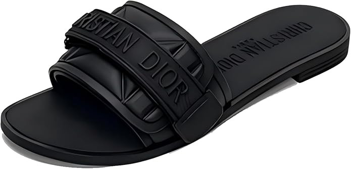 Women's Flat Sandals Adjustable Straps Slip-On Leather Slippers Sandals Black Pink Blue Khaki sli... | Amazon (US)