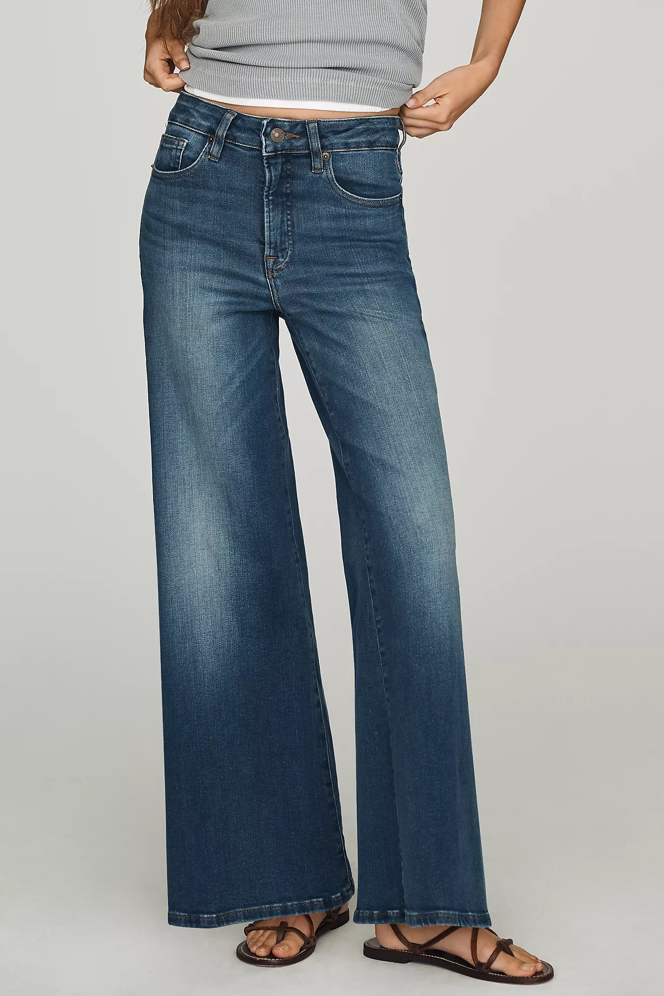 Good American Good Waist High-Rise Palazzo Jeans | Anthropologie (US)