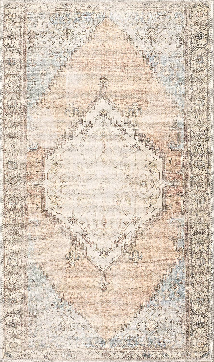 Amazon.com: Adiva Rugs Machine Washable Area Rug for Living Room, Bedroom, Bathroom, Kitchen, Pri... | Amazon (US)