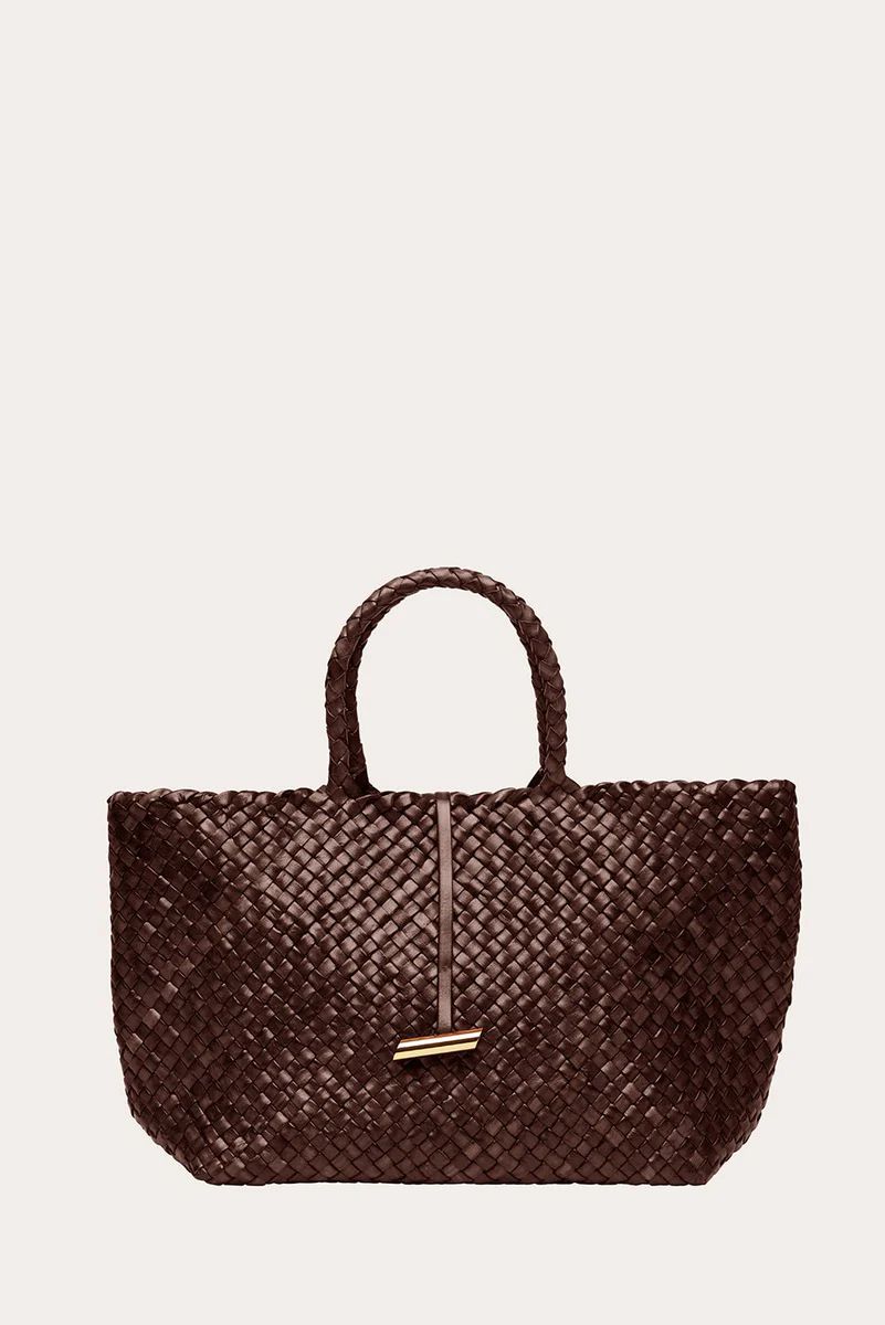 Large Leather Basket Dark Brown | LITTLE LIFFNER