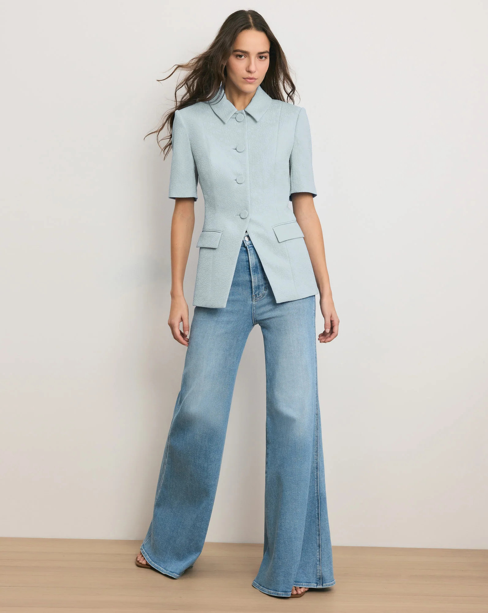 Bodie Jacquard Jacket in Blue Stream | Veronica Beard | Veronica Beard