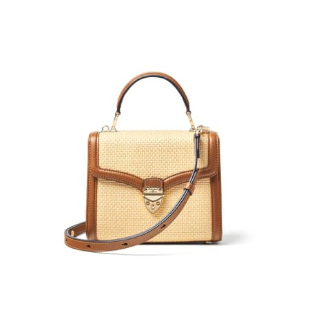 Midi Mayfair® Raffia Bag
        Natural Raffia & Smooth Tan | Aspinal of London