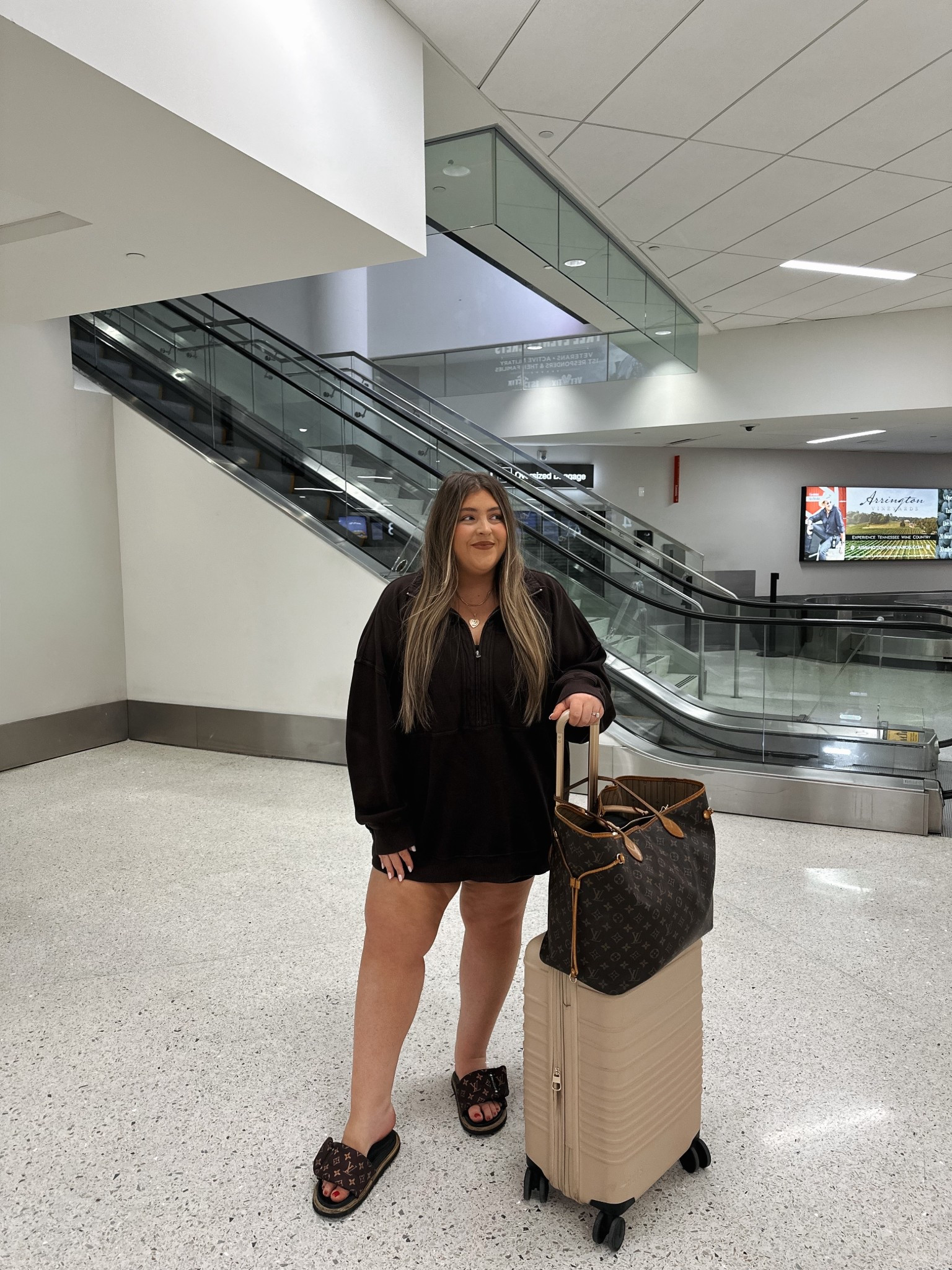 wearing xxl in top + shorts 🤎 comfiest travel outfit!!

#LTKootd #LTKTravel #LTKMidsize