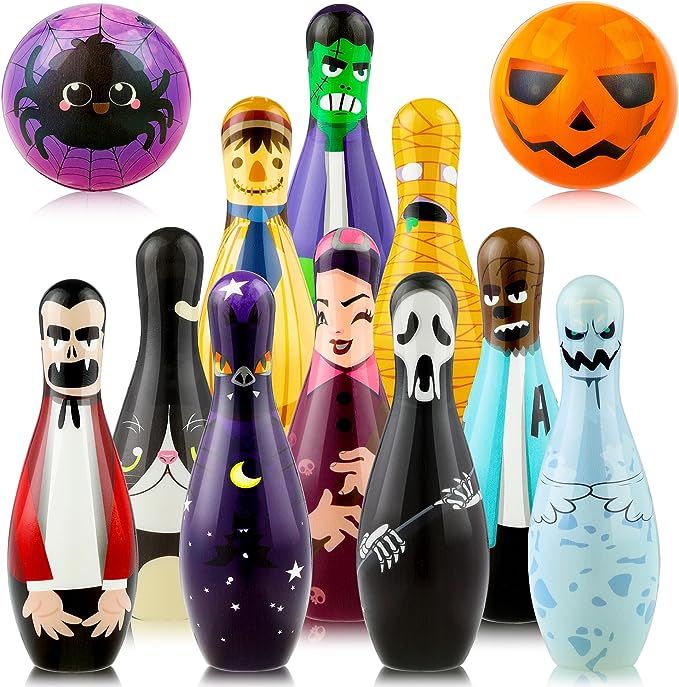 Halloween Games Bowling Set for Kids Toys Party Supplies，Halloween Party Supplies Treat Bag Stu... | Amazon (US)