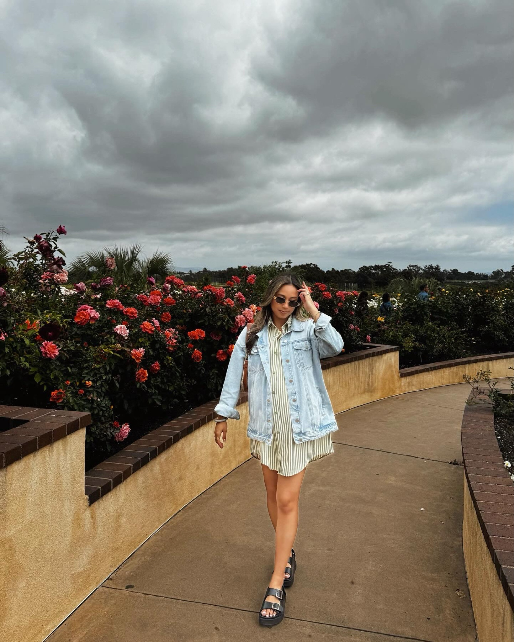 this green striped dress is so comfy especially with a little baby bump! love the stripes for spring & so easy to throw on 💚 | oversized jean jacket | black sandals | gold buckle sandals | casual outfit | casual style | spring fashion | spring outfit | pregnancy outfit | pregnancy style | pregnancy fashion | second trimester clothes | maternity style | maternity fashion 

#LTKStyleTip #LTKFindsUnder50 #LTKBump