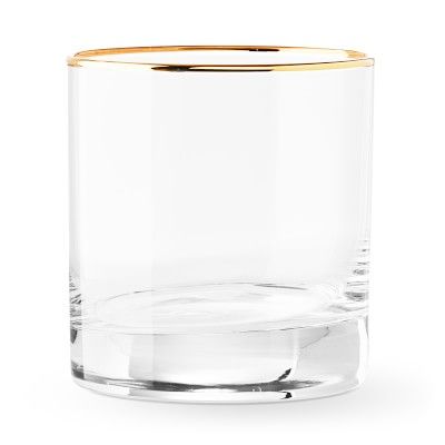 Gold Rim Double Old-Fashioned Glasses, Set of 4 | Williams-Sonoma