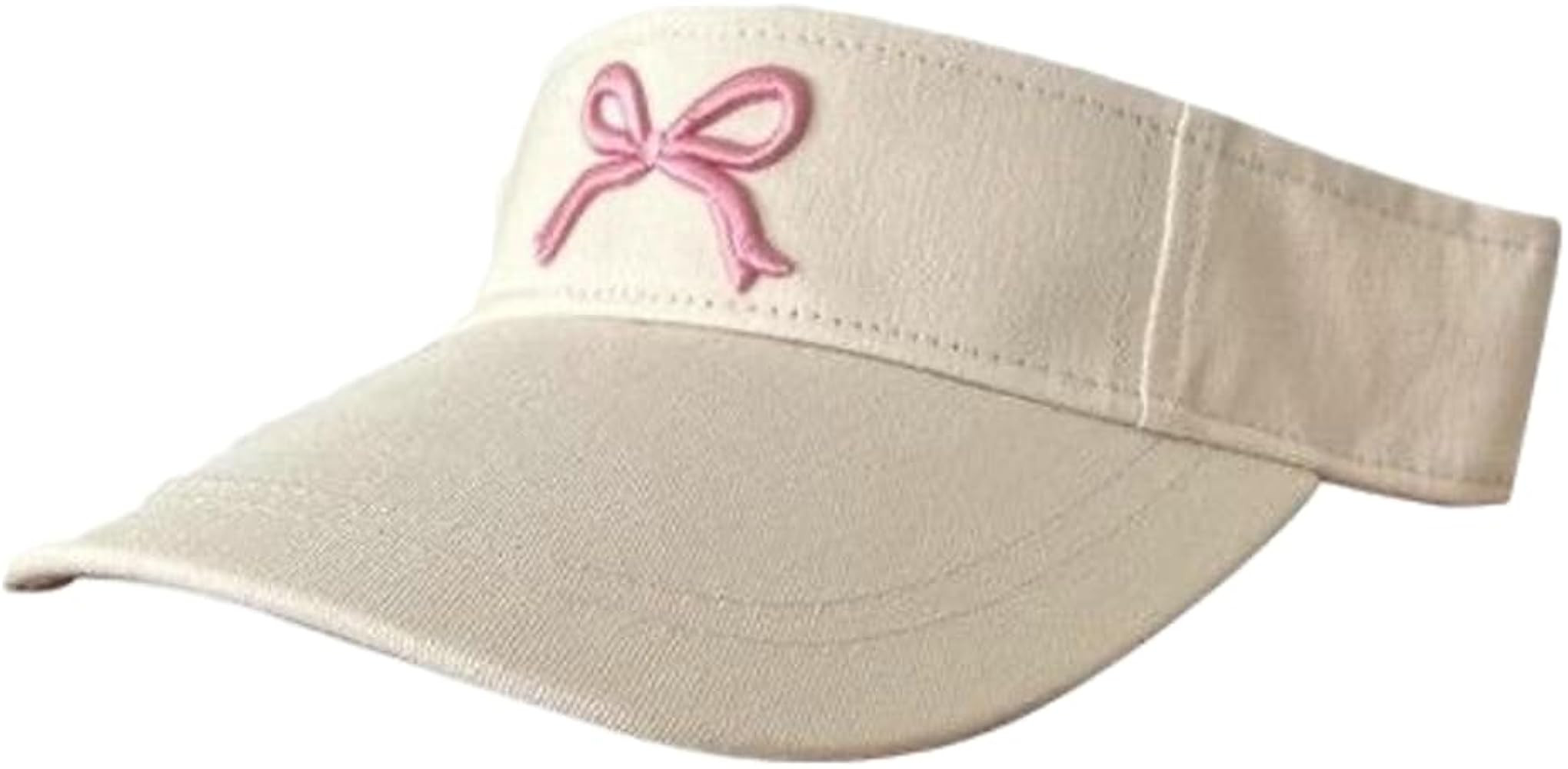Summer Baseball Hats for Women Empty Top Visor Hats Cute Bow Knot Embroidery Peaked Caps Breathab... | Amazon (US)