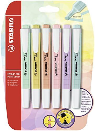 STABILO B-52740-10 Blister Swing Cool Pastel Highlighter (Pack of 6) | Amazon (US)