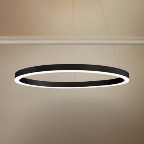Eurofase Spunto 27 1/2" Wide Matte Black LED Ring Pendant Light | Lamps Plus
