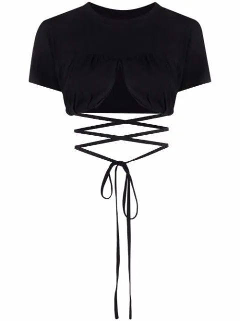 Jacquemus Wraparound Cropped T-shirt - Farfetch | Farfetch Global