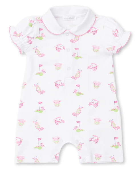 18 Holes Pink Short Playsuit | Kissy Kissy