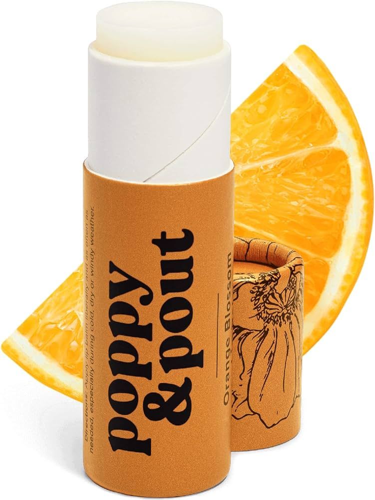 Poppy & Pout All Natural Lip Balm, 0.3oz Cardboard Tube, Hand-filled - Beeswax, Vitamin E, Organi... | Amazon (US)