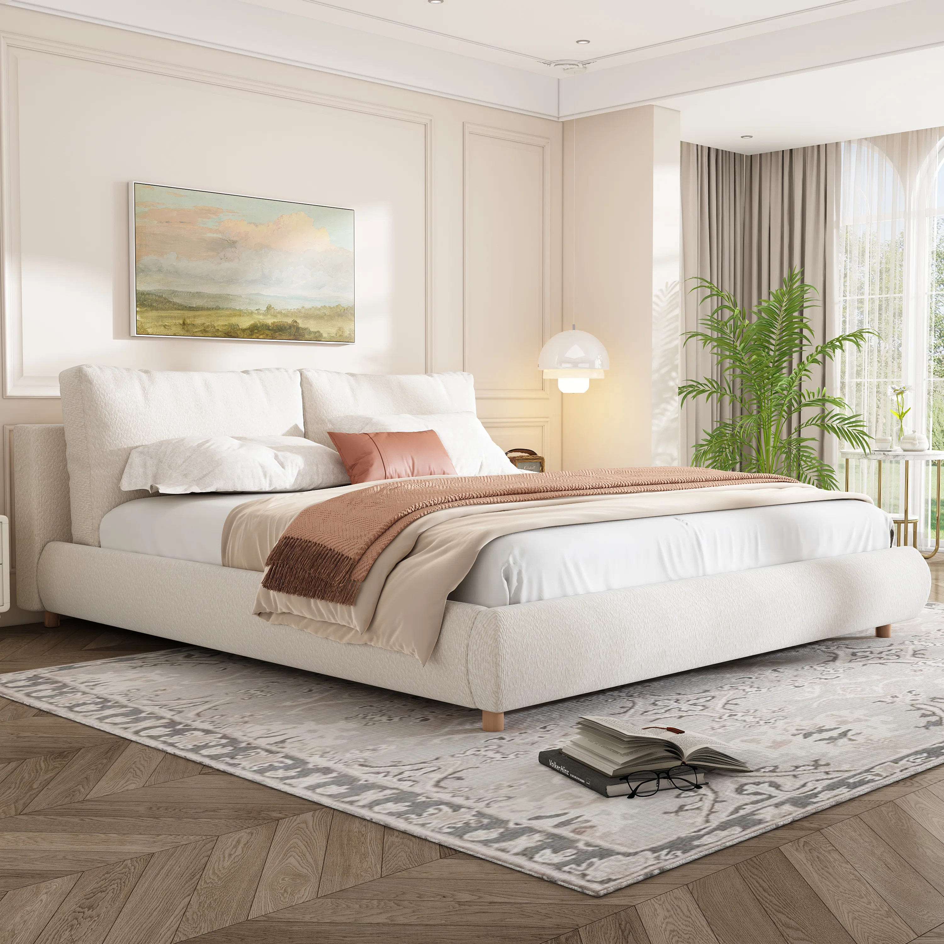 Latitude Run® Upholstered Platform Bed With Two Removable Pillow Headboard | Wayfair | Wayfair North America