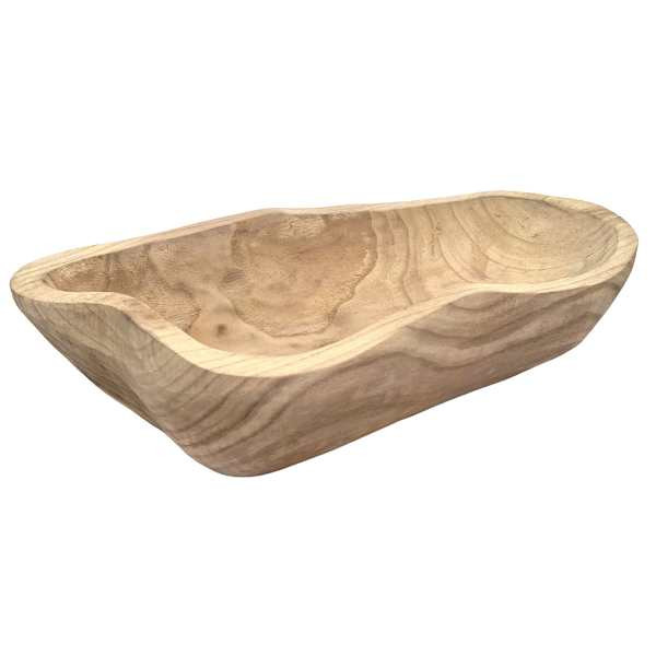 Natural Wooden Decorative Bowl, 21x11 | At Home