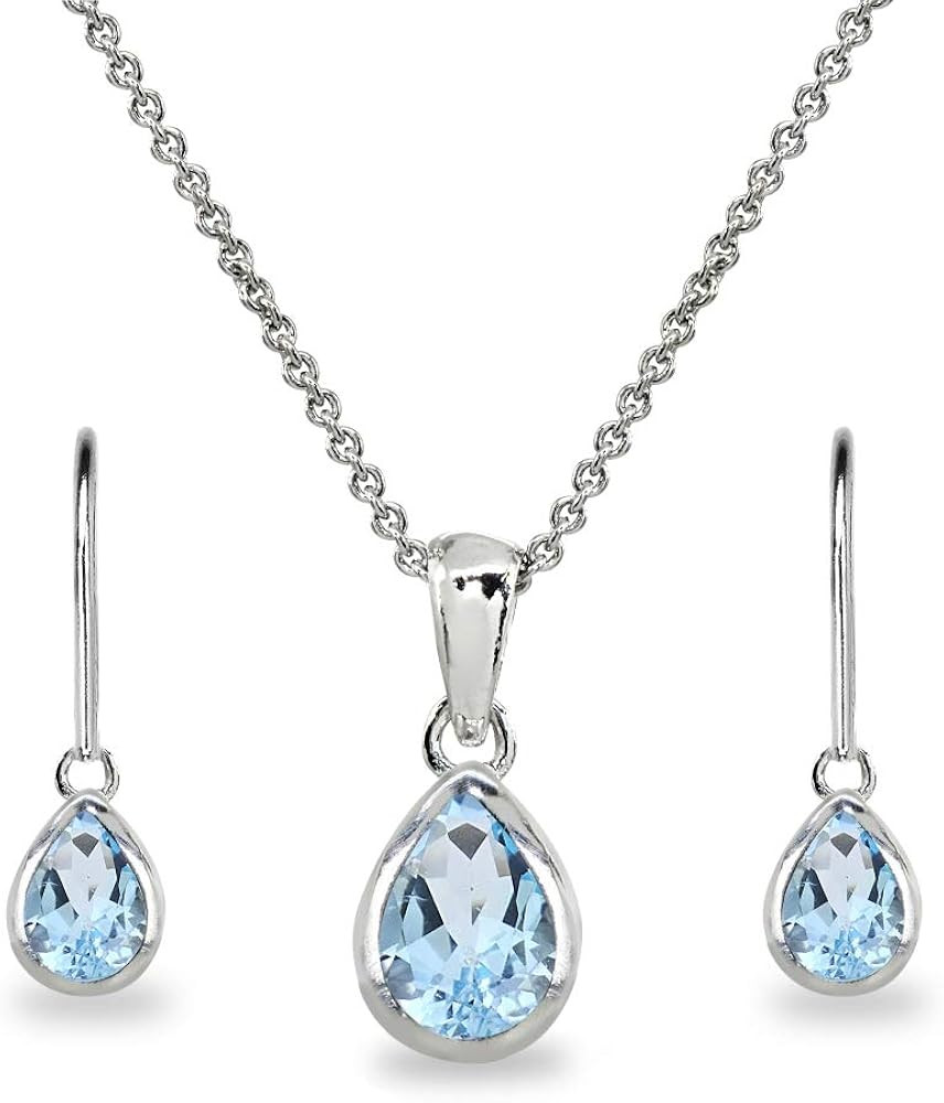 Jewelry Sets for Women, Necklace and Earring Set for Women, Birthstone Jewelry, Genuine or Synthe... | Amazon (US)