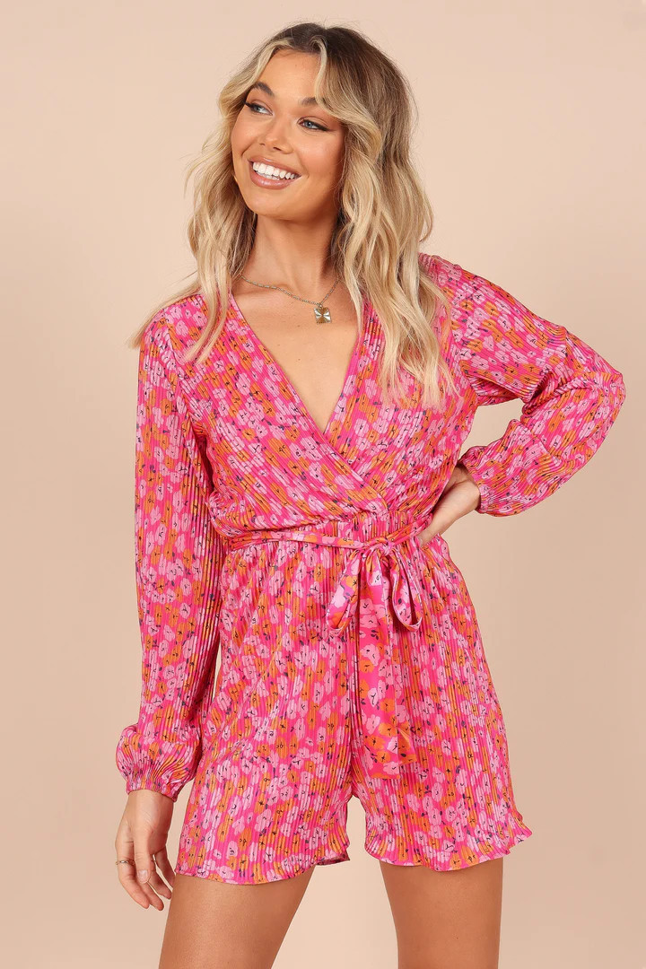 Minelli Pleated Playsuit - Hot Pink | Petal & Pup (US)