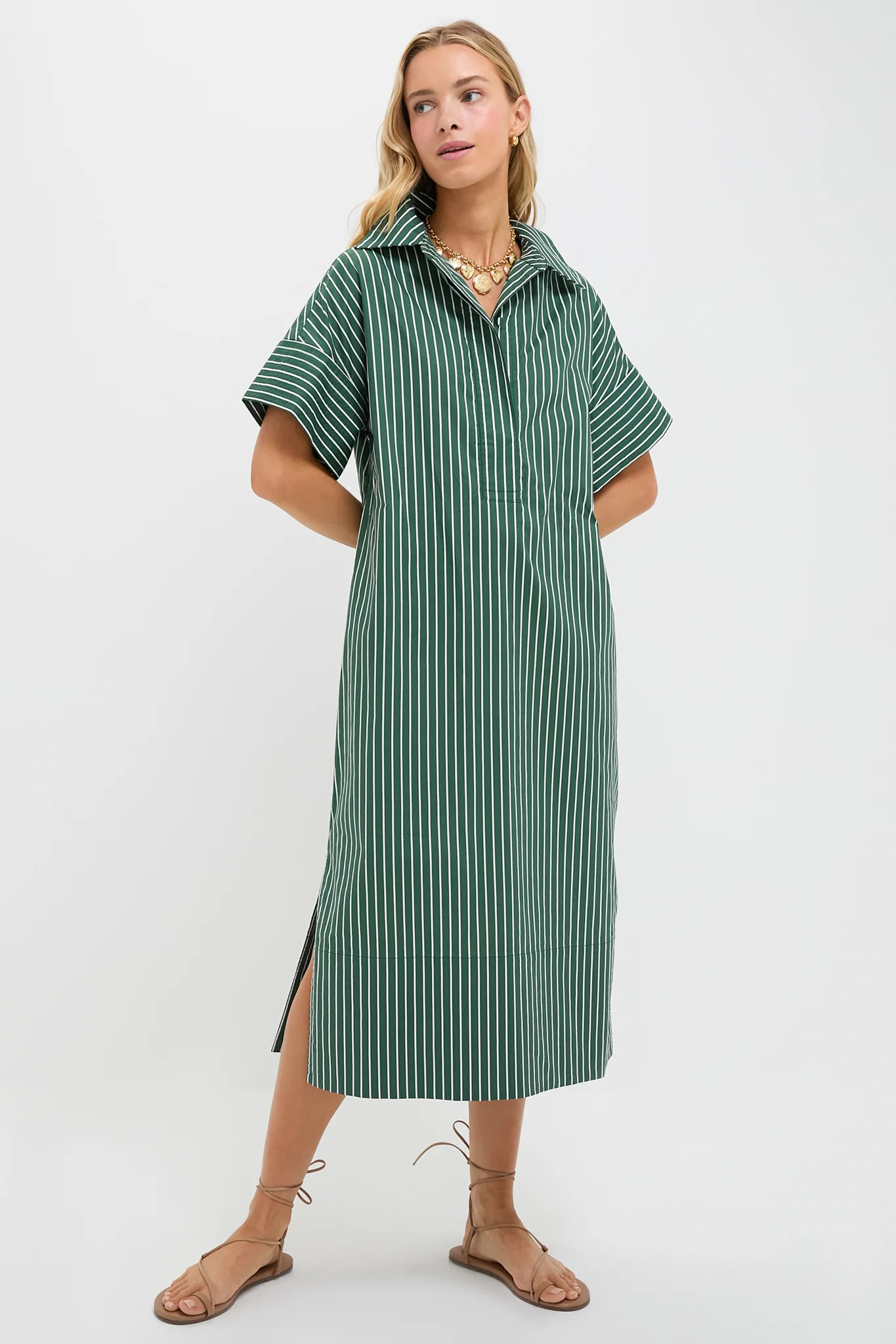 Green Stripe Reina Dress | Tuckernuck (US)