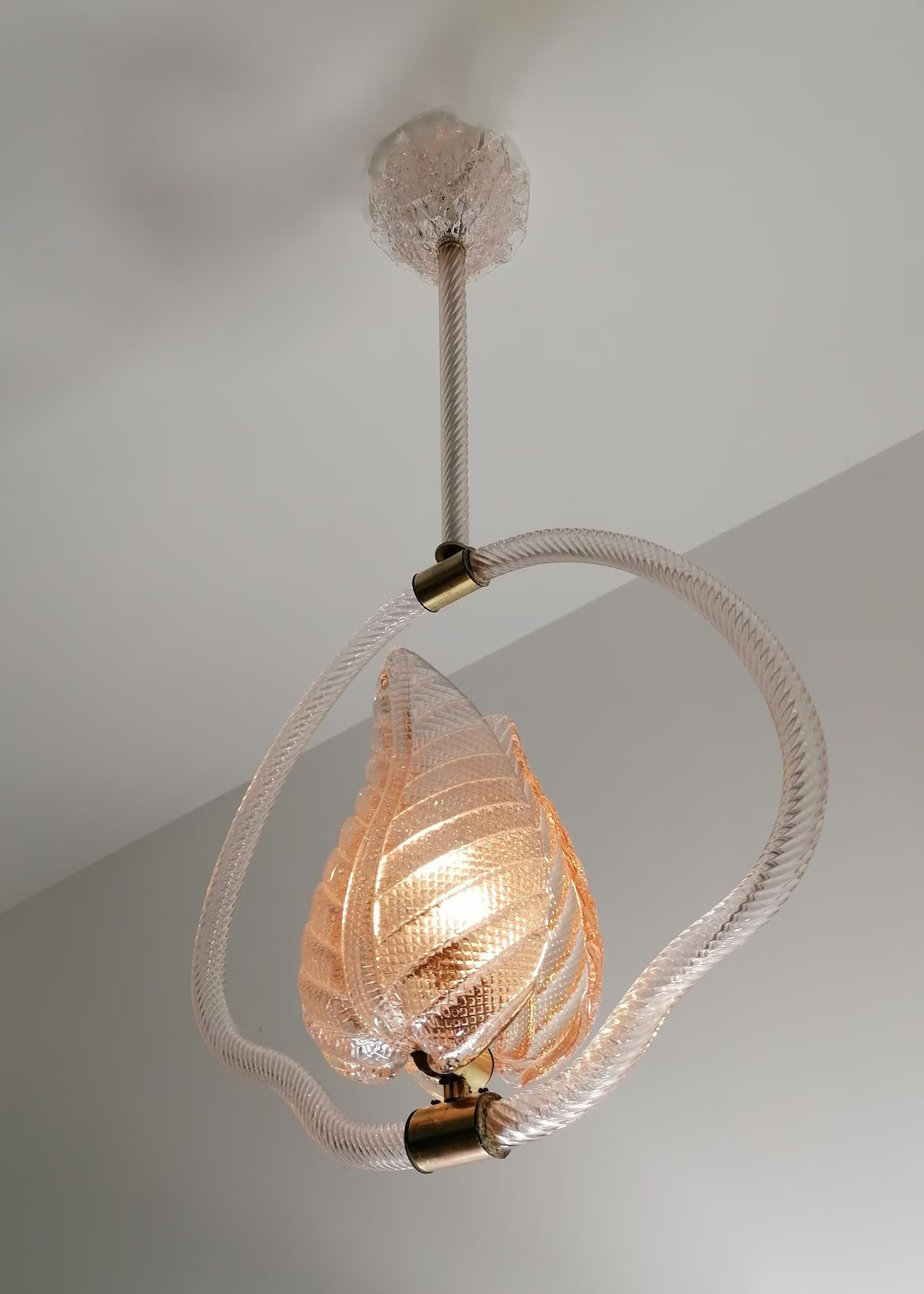 Enchanting Pink Murano Glass Pendant by Ercole Barovier, Early 1940s. - Etsy | Etsy (US)