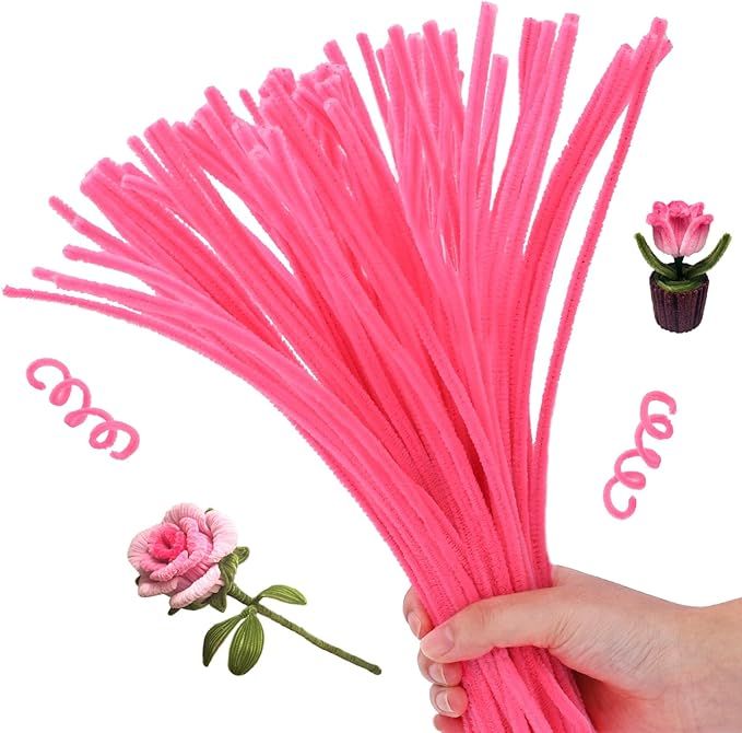 Hssugi Pipe Cleaners, 100PCS Christmas Pipe Cleaners Craft Supplies, Light Peach Red Pipe Cleaner... | Amazon (US)