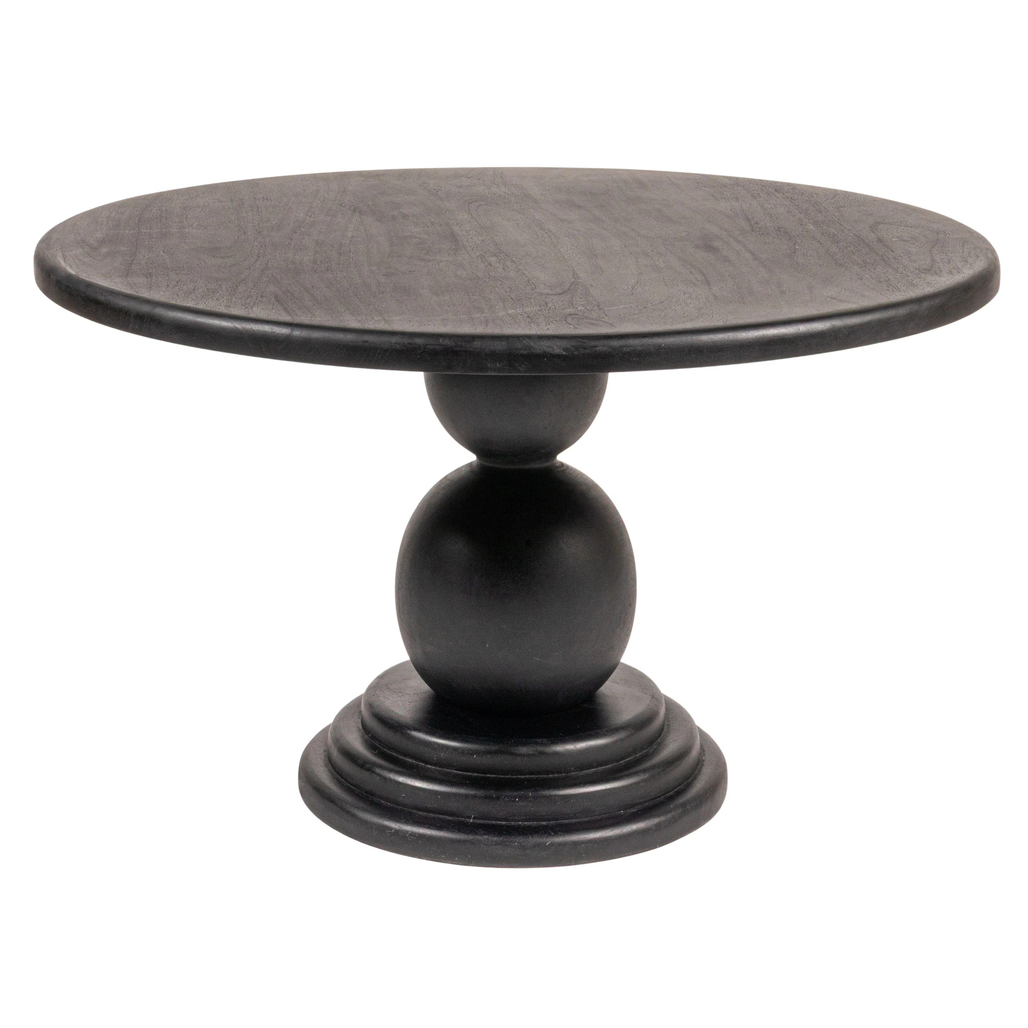 Round Mango Wood Bulbed Pedestal Coffee Table | Wayfair North America