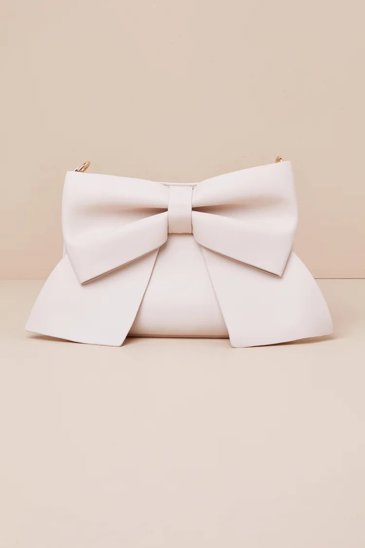 Compellingly Chic Ivory Bow Crossbody Bag | Lulus
