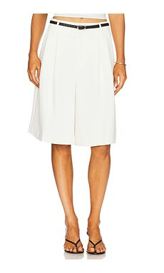 Good American Luxe Suiting Long Shorts in Cloud White001 from Revolve.com | Revolve Clothing (Global)