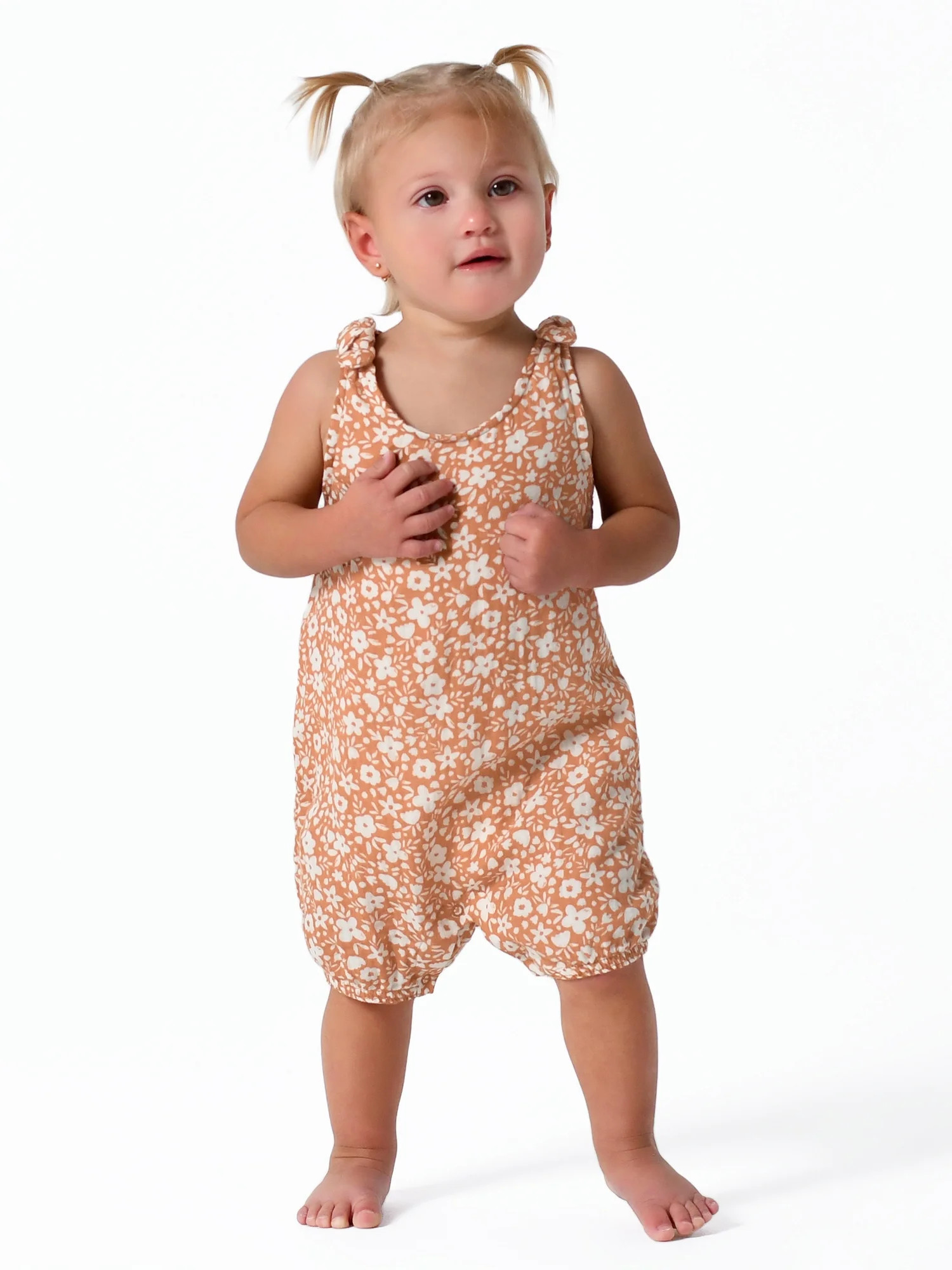 Modern Moments by Gerber Baby Girl Gauze Romper, Sizes 0/3M-24M | Walmart (US)