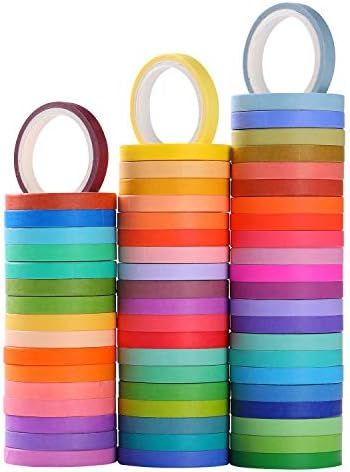 Washi Masking Tape Set 60 Rolls 5mm (0.2 inch) Wide Decorative Craft Tape Collection for Scrapboo... | Amazon (US)