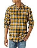 Amazon.com: Amazon Essentials Men's Slim-Fit Long-Sleeve Two-Pocket Flannel Shirt, Charcoal Heath... | Amazon (US)