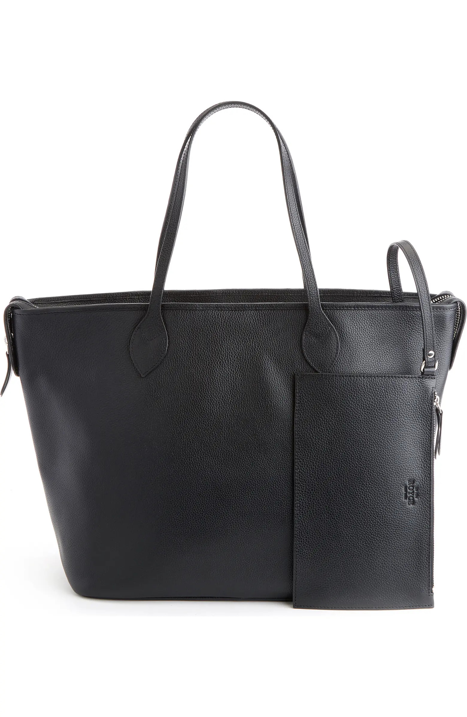 ROYCE New York Personalized Leather Tote with Wristlet | Nordstrom | Nordstrom