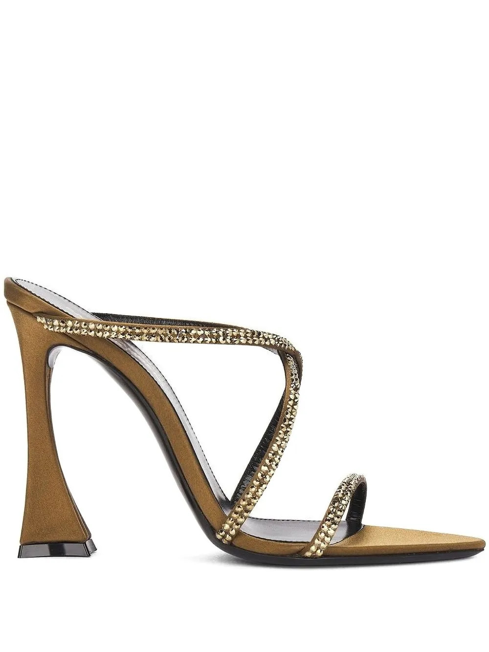 Saint Laurent 110mm crystal-embellished sandals - Brown | Farfetch Global