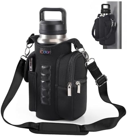 icolor Magnetic Gym Bag Water Bottle Carrier Holder with Phone Pockets & Shoulder Strap,Gym Magne... | Amazon (US)