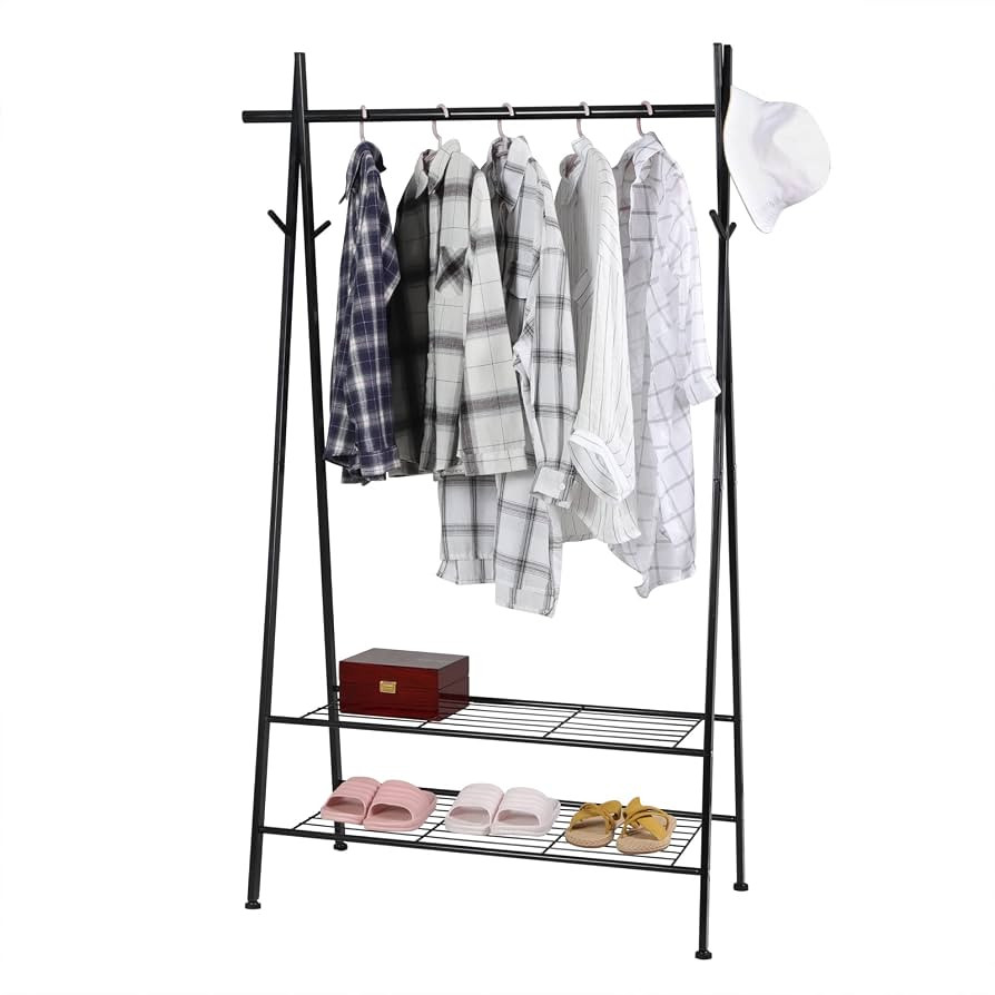 eSituro Clothes Rail Heavy Duty Metal Coat Rack Black Freestanding Garment Rack Hanging Rail for ... | Amazon (UK)