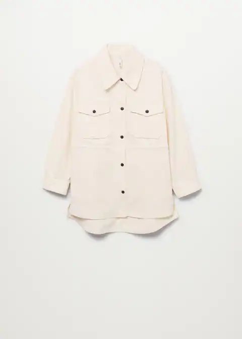 Chest-pocket cotton overshirt | MANGO (US)