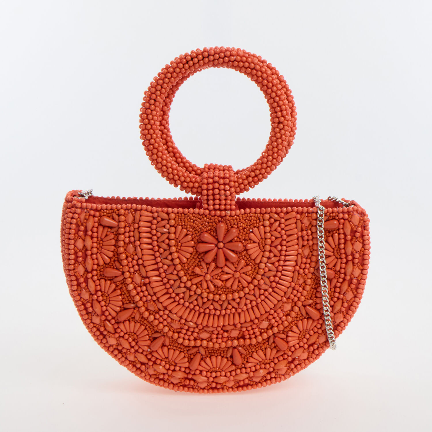 Orange Beaded Ring Handle Grab Bag | TK Maxx