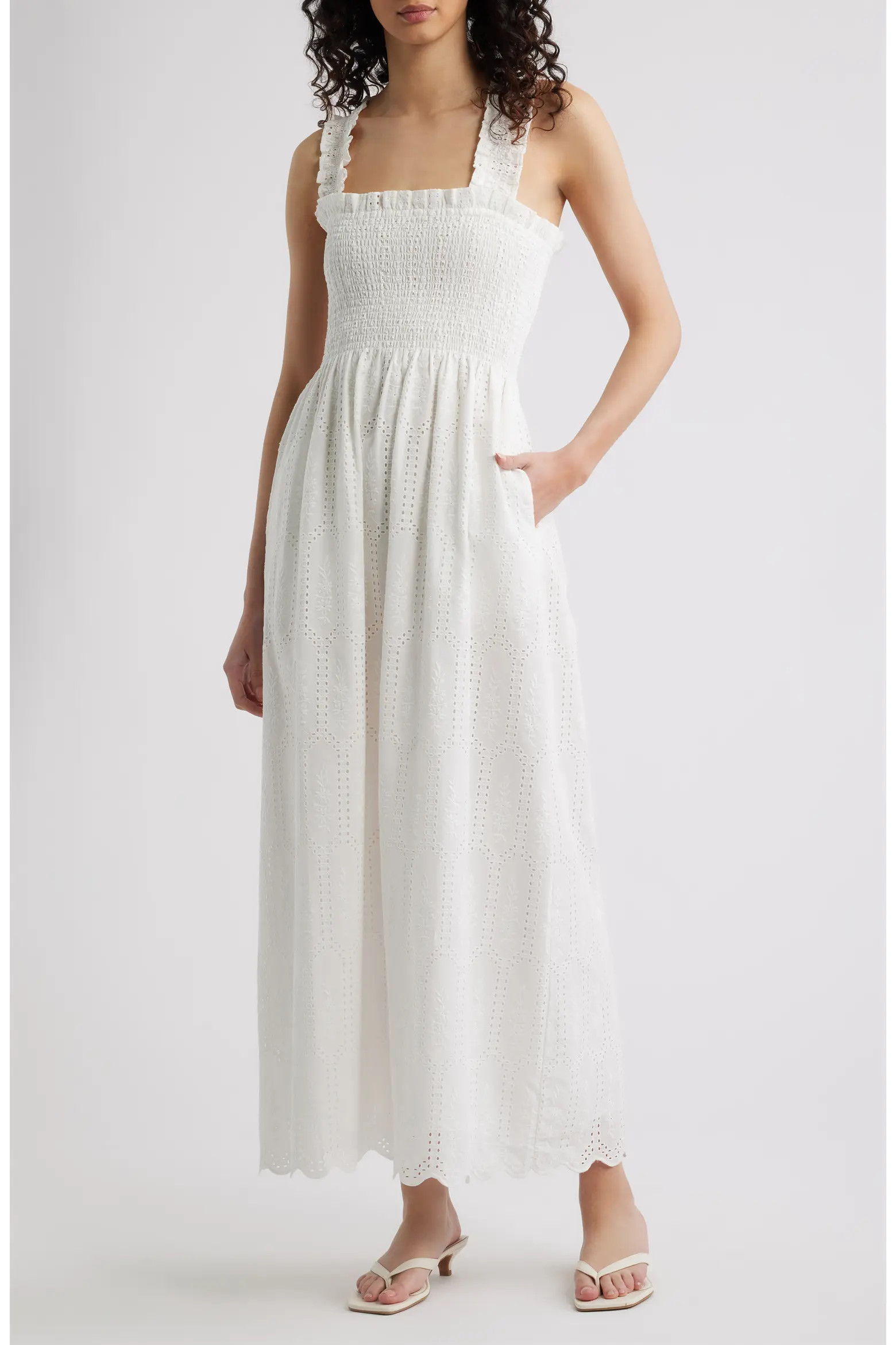 Hill House Home The Ashlyn Eyelet Nap Maxi Dress (Women) | Nordstrom | Nordstrom